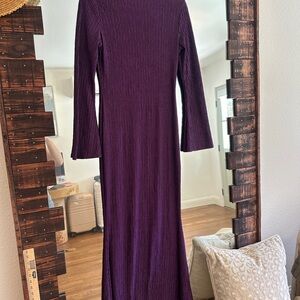 Purple Flare Sleeve Maxi Dress - Size S